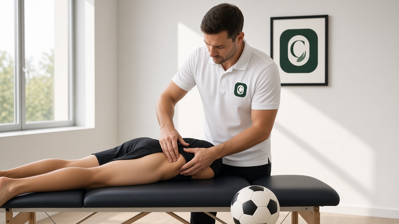 Tratamiento de isquiotibial de un futbolista